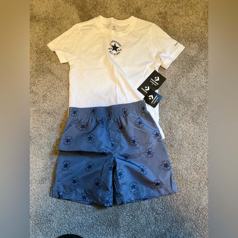 Converse kids All Star Logo Hybrid Shorts set